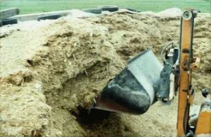 Fotografie: Flachsilo, Gabelstapler, Silageentnahme