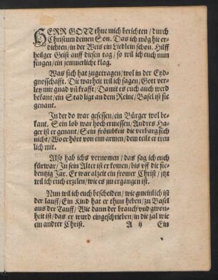 HERR GOTT thue mich berichten/ durch || Christum/ deinen Son.