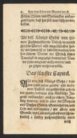 Als deß Königs Sohn ... Das fünffte Capitel