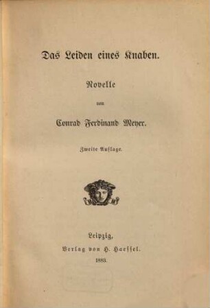 Das Leiden eines Knaben : Novelle