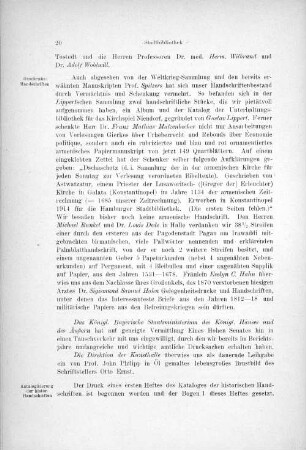 Katalogisierung der histor. Handschriften
