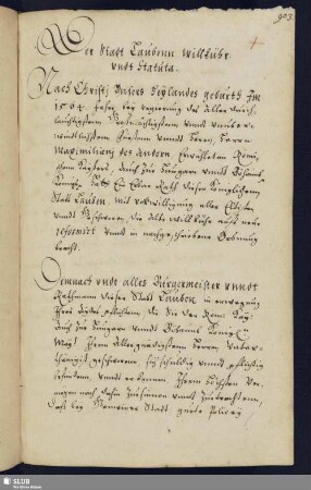 S. 903-989. Der Stadt Laubenn Willkühr vndt Statuta.
