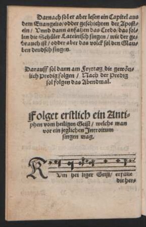 Folget erstlich ein Antiphen vom heiligen Geist ...
