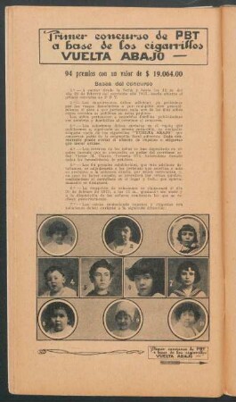 Primer concurso de PBT a base de los cigarillos "Vuelta Abajo"