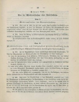 Titel VIII. Von der Wiederaufnahme einer Untersuchung