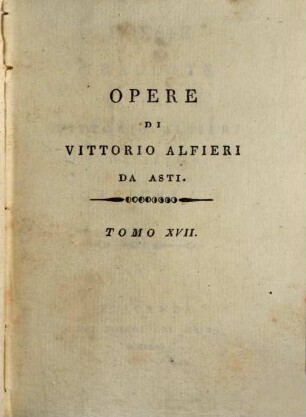 Opere di Vittorio Alfieri da Asti. 17, Poesie tradotte ; 1