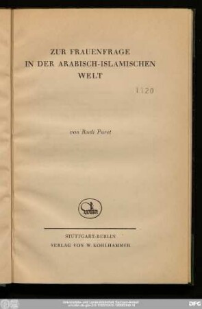 Zur Frauenfrage in der arabisch-islamischen Welt