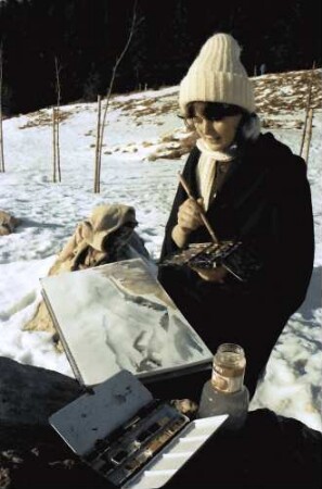 Schauinsland: Bettina Schüle malt im Schnee