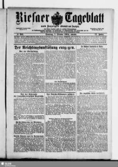 Riesaer Tageblatt und Anzeiger : (Elbeblatt und Anzeiger) : amtliche Bekanntmachungen für die Stadt und den Landkreis Riesa