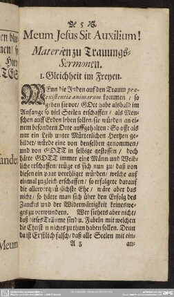 Materien zu Trauungs-Sermonen