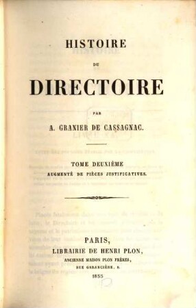 Histoire du Directoire, 2