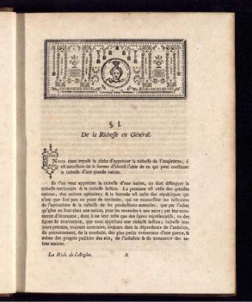 § I. De la Richesse en Général.