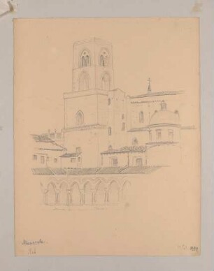 Palermo, Kreuzgang und Turm des Doms von Monreale