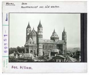 Worms: Dom, Ansicht von Südwesten