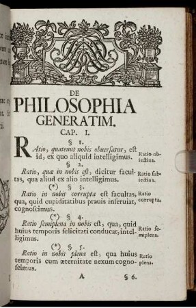 De Philosophia Generatim.