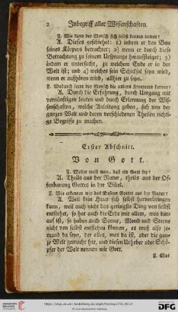 [Erster bis sechster Abschnitt]
