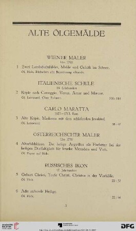 Alte Ölgemälde (Nr. 1-61)