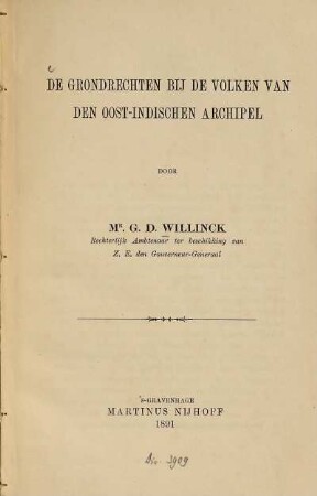 De grondrechten bij de volken van den Oost-Indischen Archipel