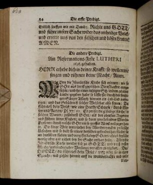 Die andere Predigt. Am Reformations-Feste Lutheri 1698. gehalten.