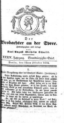 41. Stueck, 12. Oktober 1835