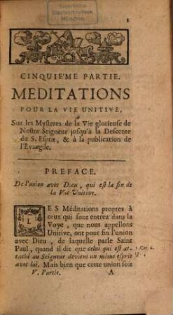 Meditations Sur Les Mysteres De La Foy, 5