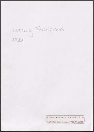 Herwig, Ferdinand, Stuttgart, an Wichert