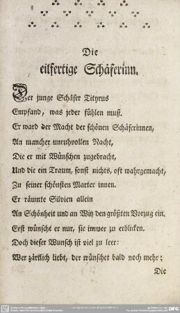 Die eilfertige Schäferinn