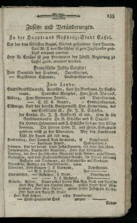 Zusaetze und Veraenderungen