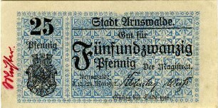 Arnswalde, Stadt: 25 Pfennig 1917