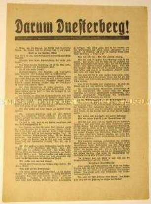 Programmatischer Wahlaufruf des Stahlhelm zur Unterstützung von Theodor Duesterberg im ersten Wahlgang der Reichspräsidentenwahl 1932