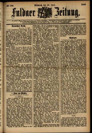 Ausgabe vom Mittwoch, den 26. Juni 1889.