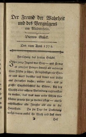 Viertes Stück. Den 2ten April 1773.
