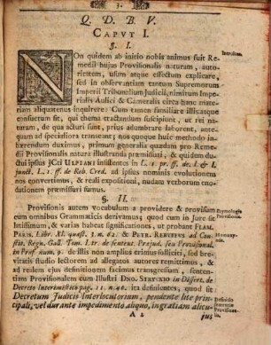 Disputatio inauguralis de utilitate ac necessitate remedii provisionalis in iudiciis imp. aulico et camerali
