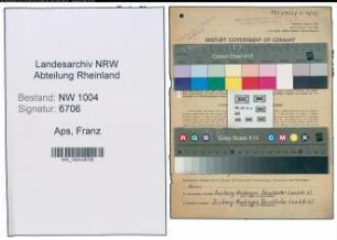 Entnazifizierung Franz Aps , geb. 30.06.1896 (Elektromonteur)