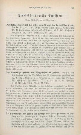 369-378 Empfehlenswerthe Schriften