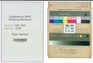 Entnazifizierung Heinrich Russ , geb. 28.05.1907 (Stadtsekretaer)