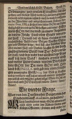 Die vierdte Frage.