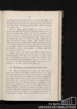 19. Aufbewahrung und Versendung der Weintrauben.