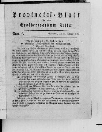 Num. 8, Ausgabe vom 25. Februar 1818