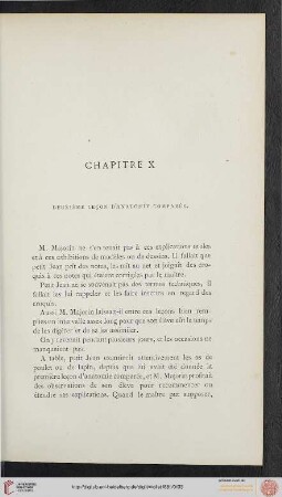 Chapitre X: Deuxième leçon d'anatomie comparée
