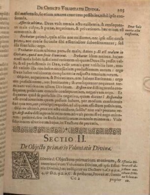 Sectio II. De Objecto primario Voluntatis Divinae.