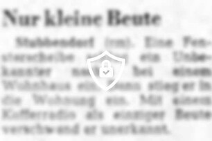 [Name maskiert] Beute