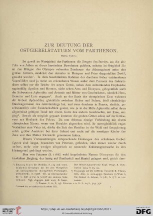 Zur Deutung der Ostgiebelstatuen vom Parthenon