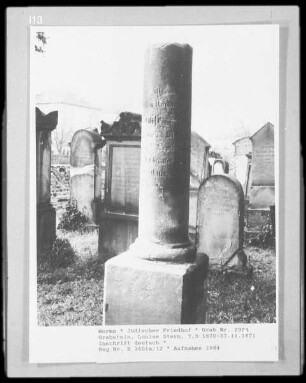Grabstein von Louise Stern (gestorben 1871.11.27)
