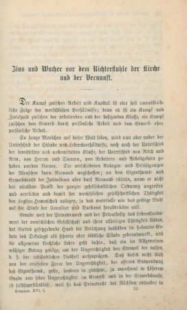 225-242 Zins und Wucher vor dem Richterstuhle der Kirche und der Vernunft