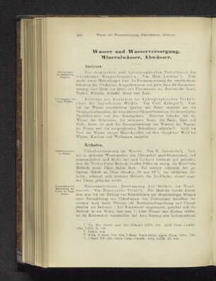 Wasser und Wasserversorgung, Mineralwässer, Abwässer.