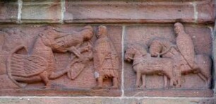 Frankreich. Alsace. Bas Rhin. Andlau. Abteikirche Sainte Ricarda. Fresken Band romanisch