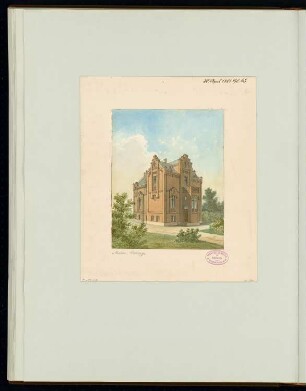 Ländliches Wohnhaus, Berlin-Lichterfelde Monatskonkurrenz April 1881: Perspektivische Ansicht