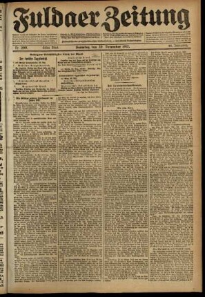 Erste Ausgabe vom Samstag, den 29. Dezember 1917.