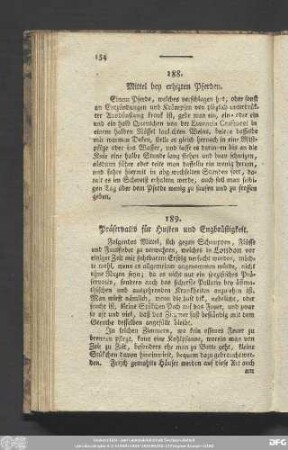 188. Mittel bey erhizten Pferden.